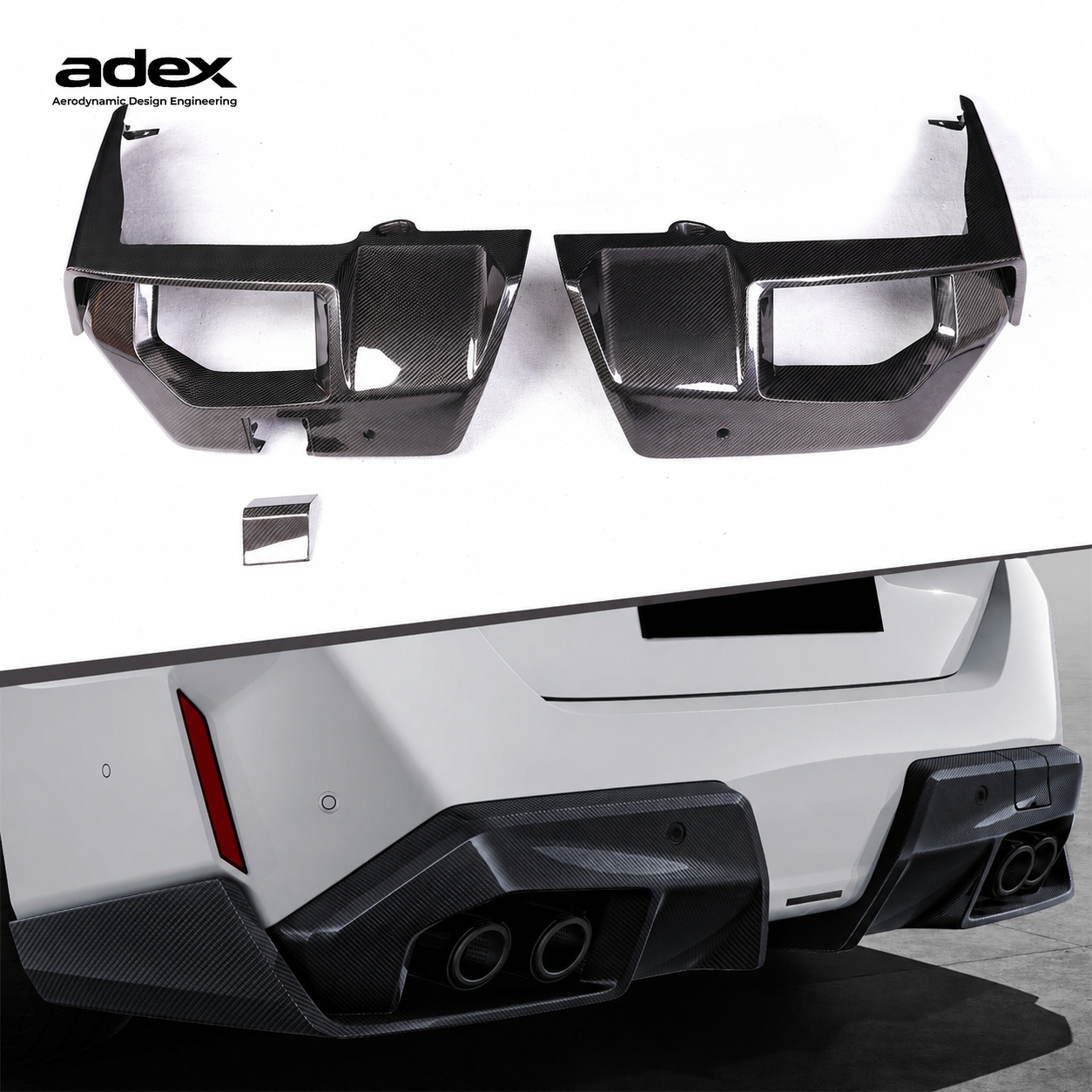 Adex G90 / G99 M5 MP Style 2-Piece Dry Carbon Fiber Rear Diffuser