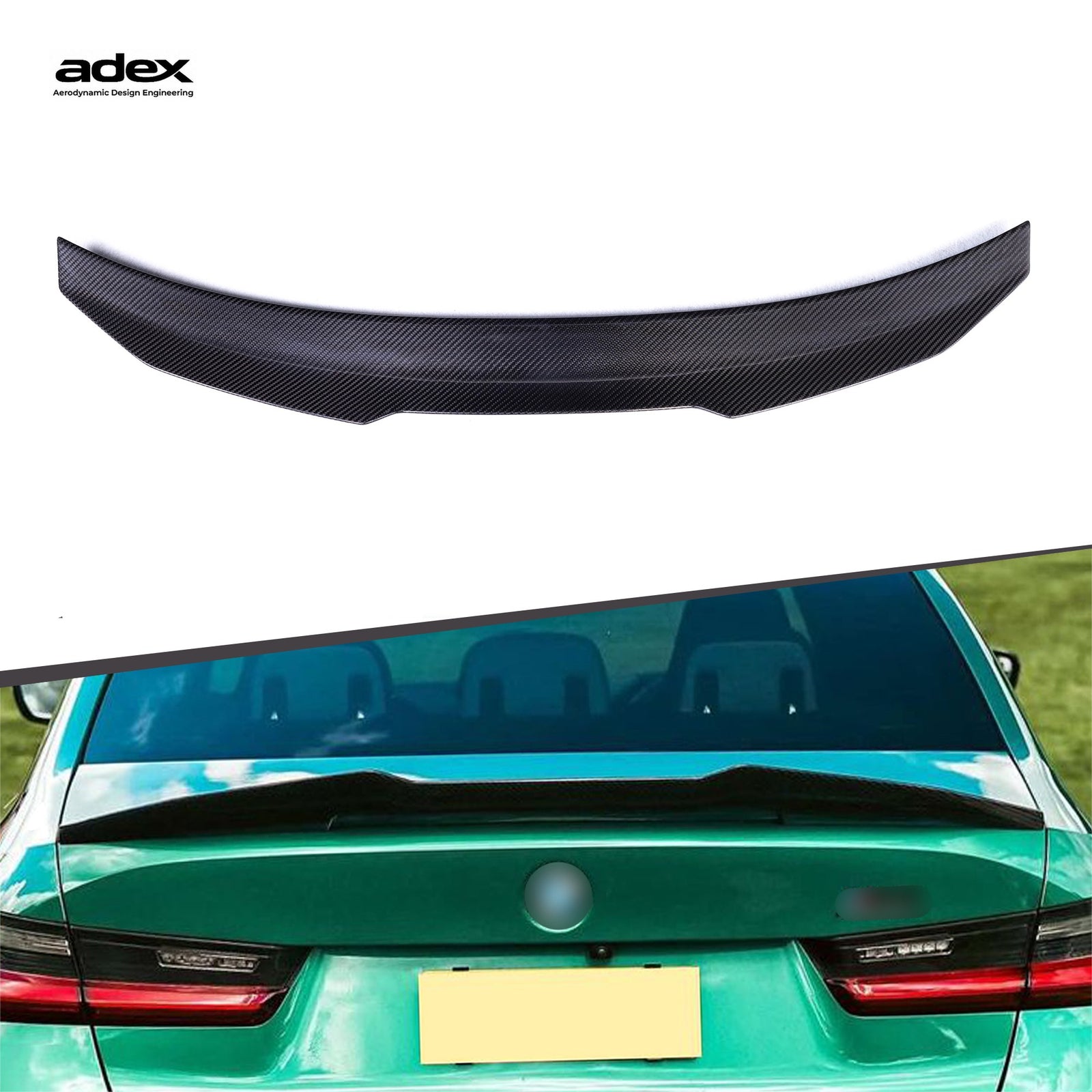 Adex G80 PSM Style High-Kick Dry Carbon Fiber Trunk Spoiler